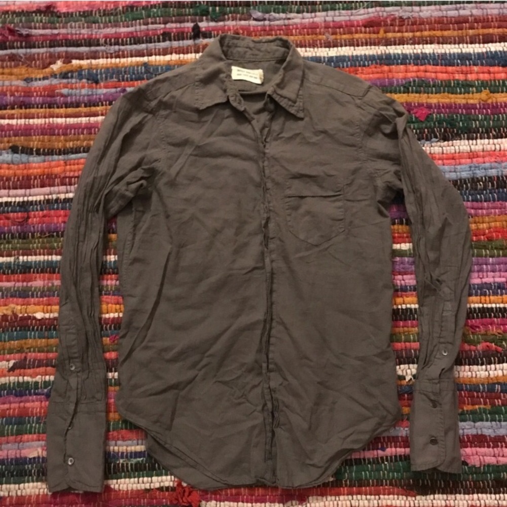 Nili Lotan 100% cotton charcoal grey button up